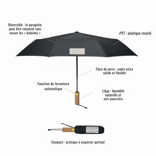 PARAPLUIE COMPACTE ÉCOLOGIQUE | RESTEZ AU SEC AVEC STYLE